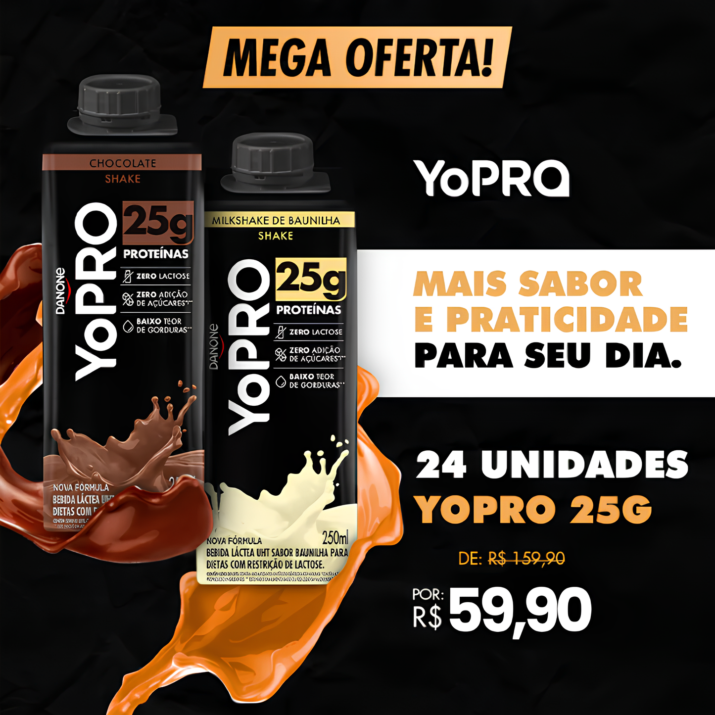 Esquenta Black Friday - Pack YoPRO 25g de Proteína - 24 Unidades (Últimas Horas!)